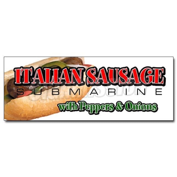 Signmission ITALIAN SAUSAGE SUB DECAL sticker hero peppers grilled onions sandwich, D-12 Italian Sausage D-12 Italian Sausage - main